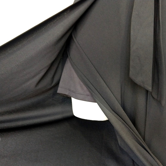 Vintage Y2K Black Velvet Jumpsuit Size 12 L Cold Shoulder Sweetheart Neckline - Picture 8 of 13